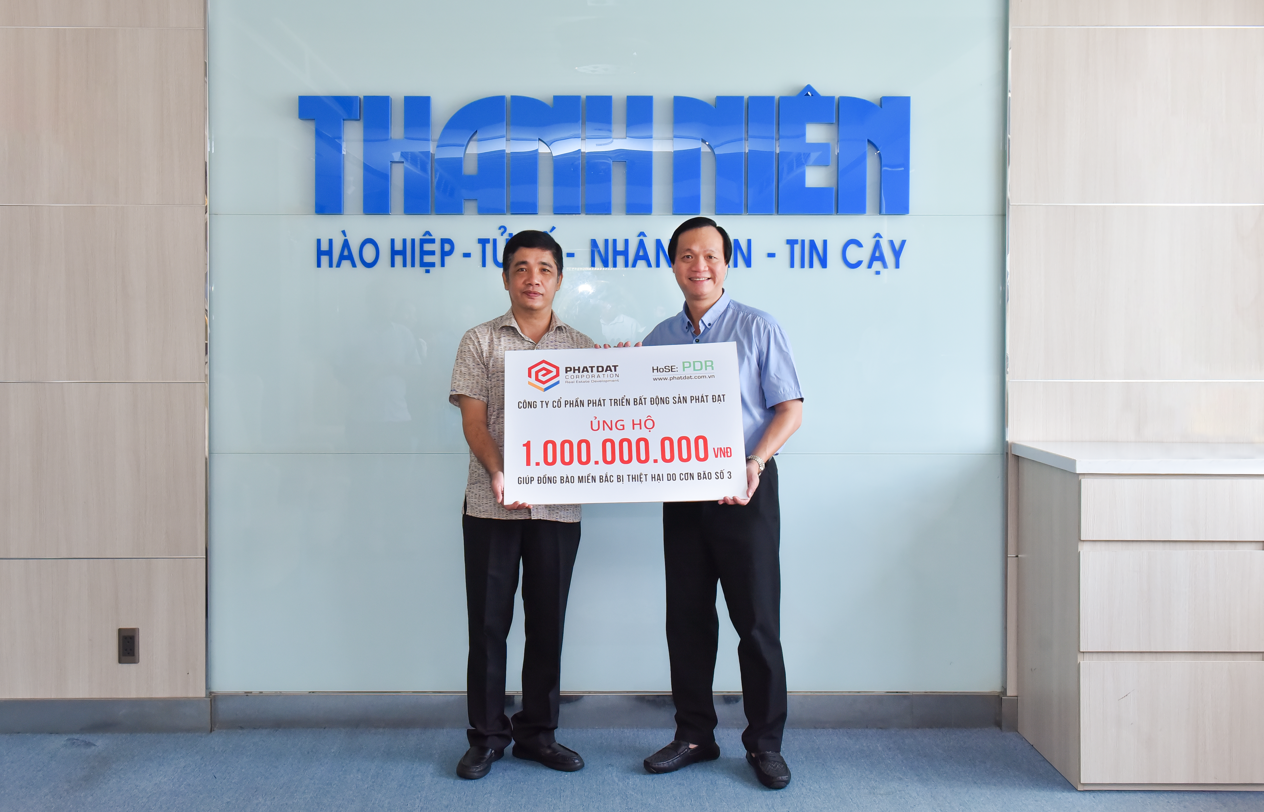 Phát Đạt tài trợ 1 tỷ đồng hỗ trợ đồng bào Miền Bắc khắc phục thiệt hại sau bão Yagi