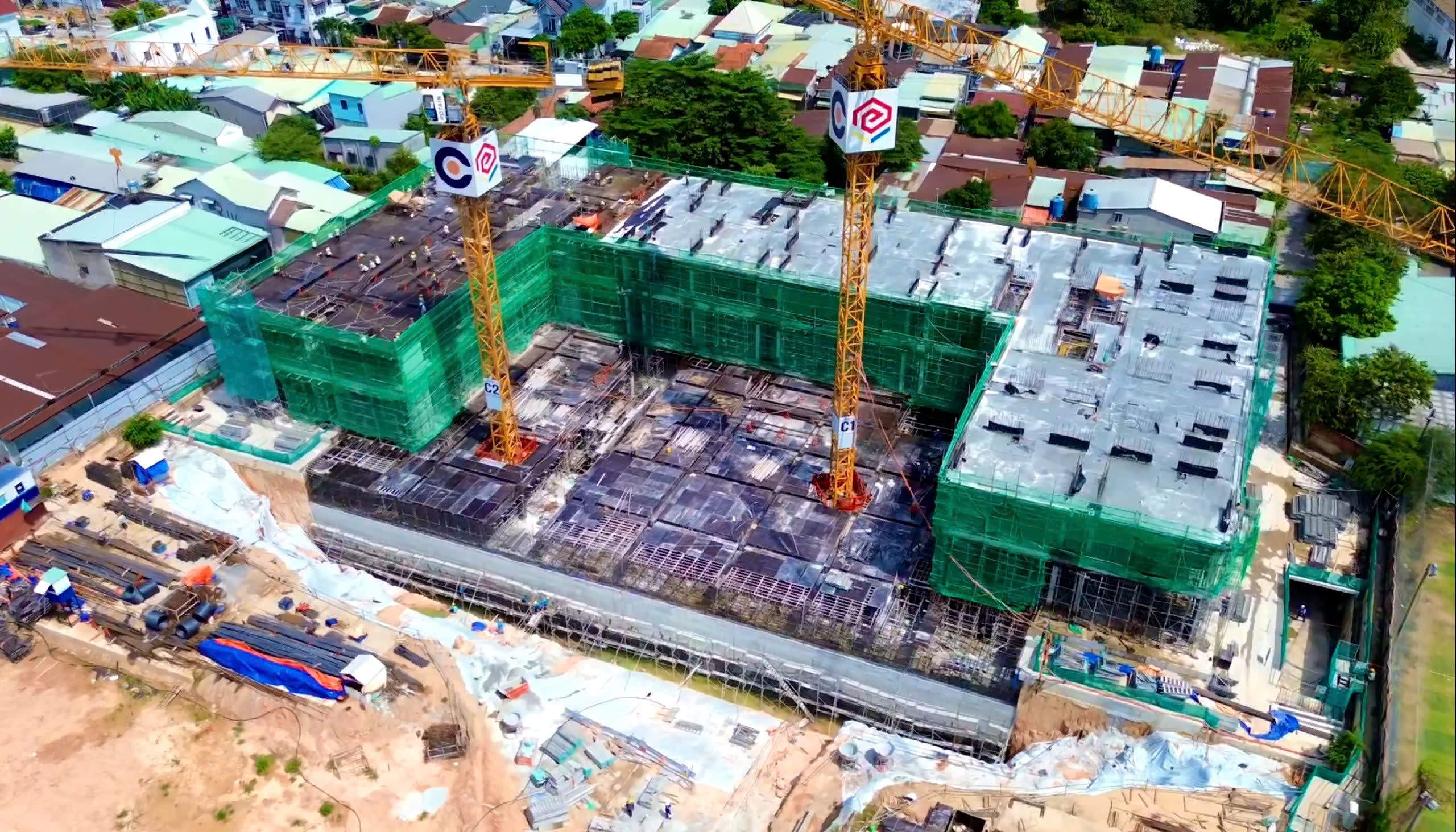 Construction progress update for Thuan An 1&2 High-rise Residential Complex as of April 15, 2025