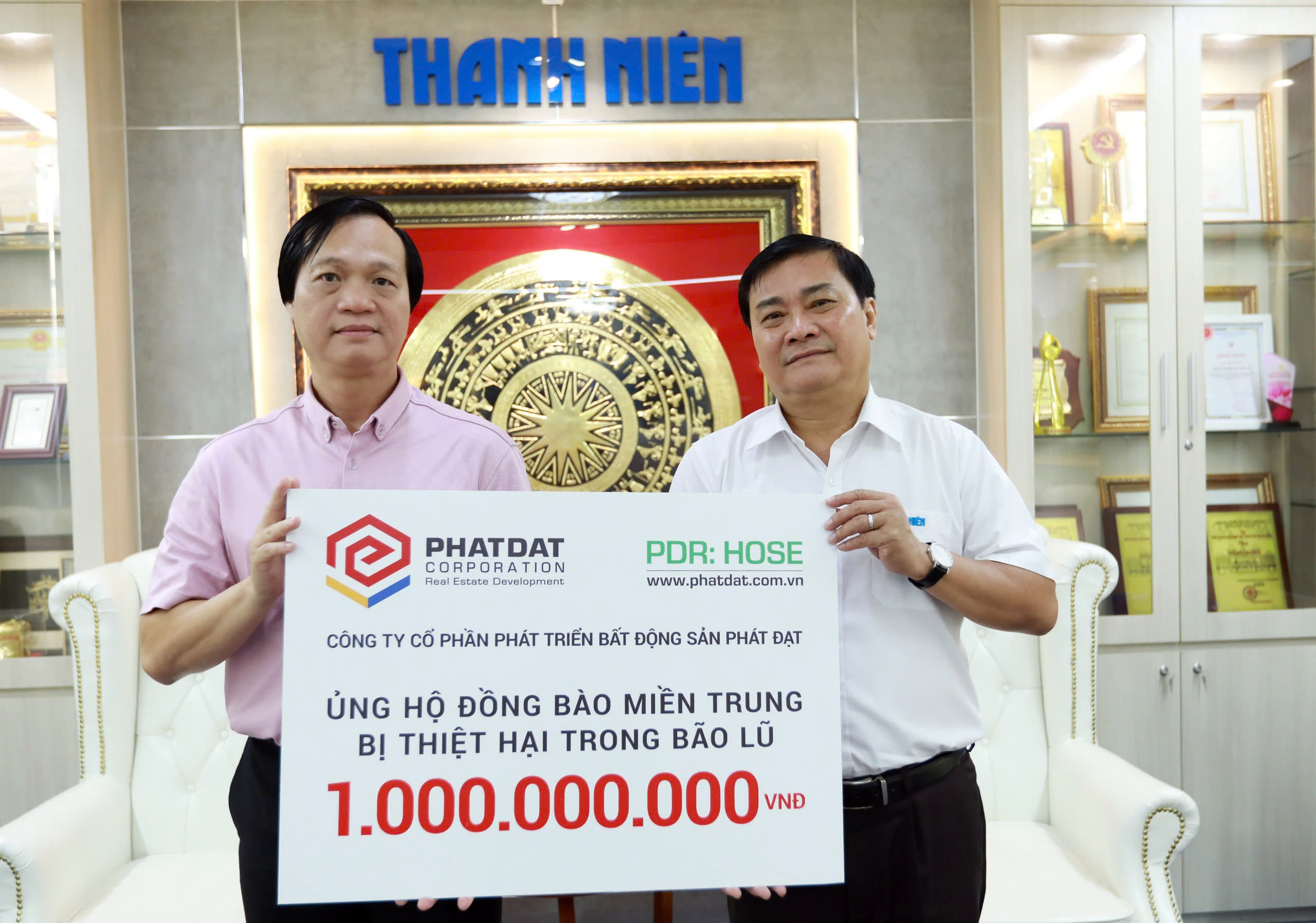 Phát Đạt ủng hộ 1 tỷ đồng hỗ trợ đồng bào miền Trung bị thiệt hại trong bão lũ