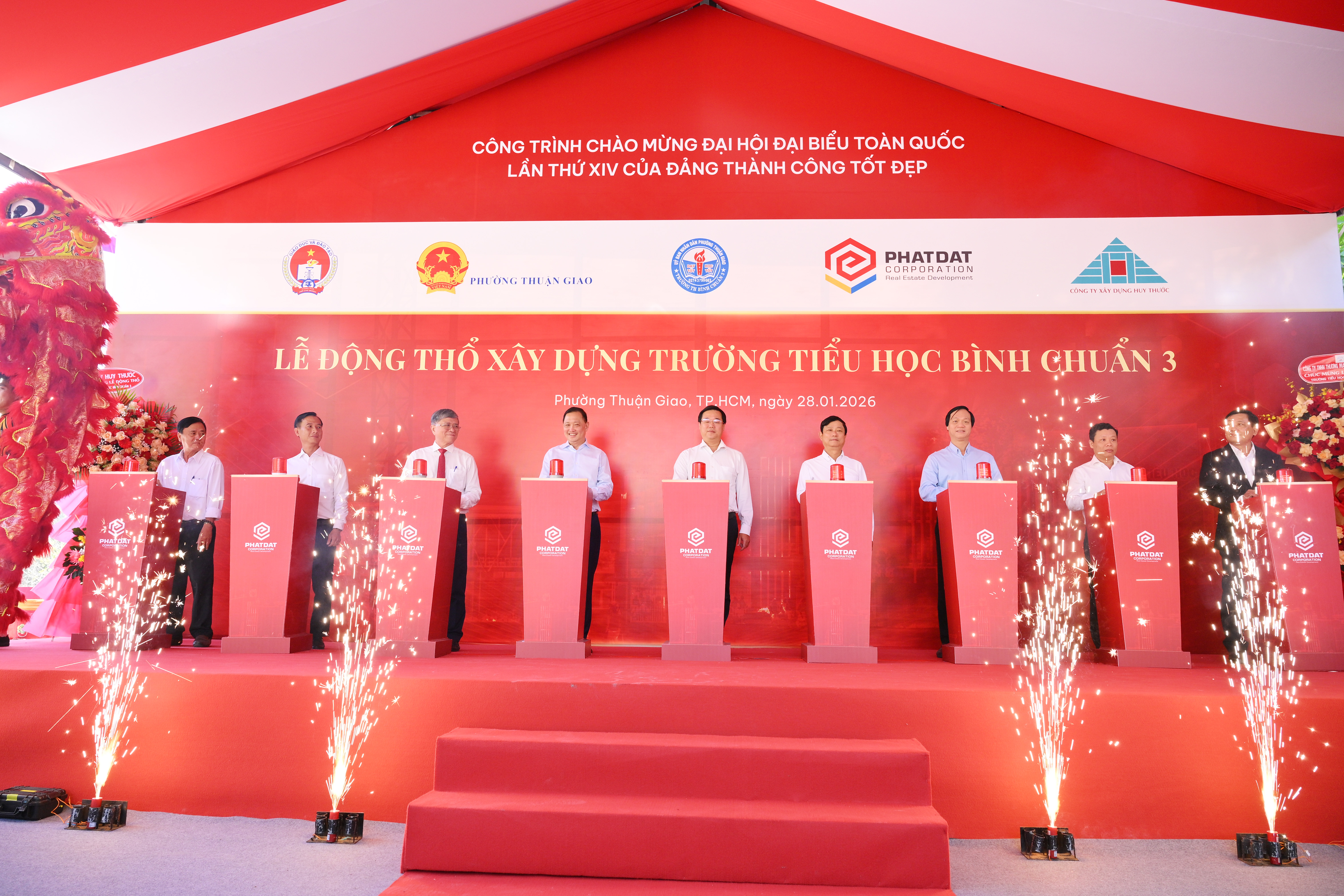 Phát Đạt tổ chức lễ động thổ xây dựng Trường Tiểu học Bình Chuẩn 3